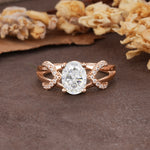 Dual Cross X Pave Accent Oval Cut Moissanite Engagement Ring - Additional view