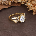 Dual Cross X Pave Accent Oval Cut Moissanite Engagement Ring - Additional view