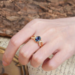 Dual Cross X Pave Accent Oval Cut Alexandrite Engagement Ring - Additional view