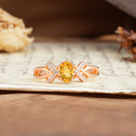Uniquely Creative 8-Prong Setting with Oval Cut Citrine Engagement Ring - Additional view