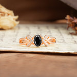 Uniquely Creative 8-Prong Setting with Oval Cut Black Onyx Engagement Ring - Additional view