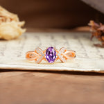 Uniquely Creative 8-Prong Setting with Oval Cut Amethyst Engagement Ring - Additional view