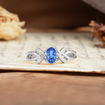 Uniquely Creative 8-Prong Setting with Oval Cut Sapphire Engagement Ring - Additional view