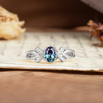 Uniquely Creative 8-Prong Setting with Oval Cut Alexandrite Engagement Ring - Additional view