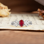 Uniquely Creative 8-Prong Setting with Oval Cut Ruby Engagement Ring - Additional view