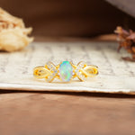 Uniquely Creative 8-Prong Setting with Oval Cut Fire Opal Engagement Ring - Additional view