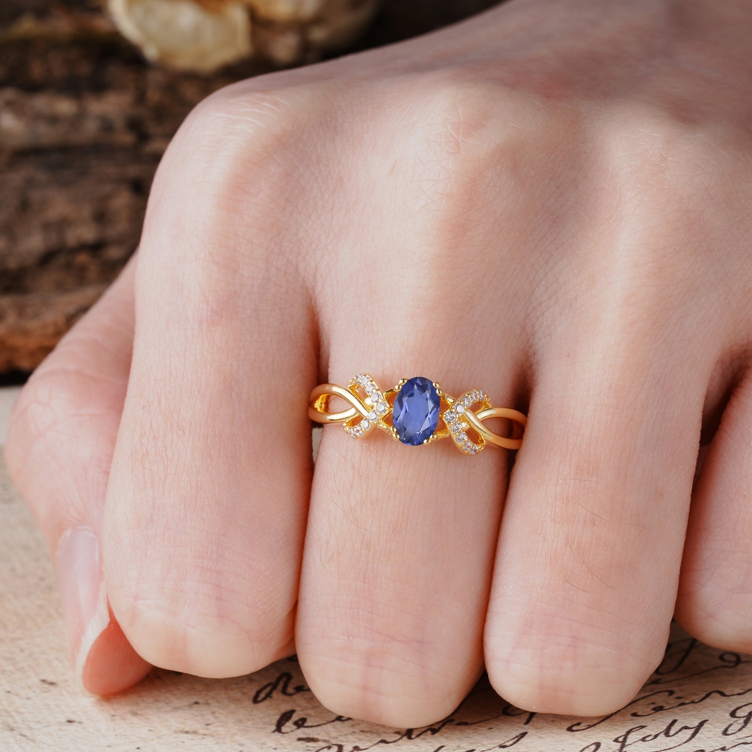 Uniquely Creative 8-Prong Setting with Oval Cut Tanzanite Engagement Ring