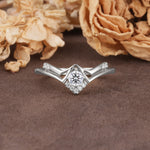 Unique Luxury Crown-Style 4-Prong Round-Cut Three-Stone Lab Diamond Engagement Ring - Additional view