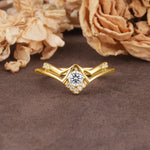 Unique Luxury Crown-Style 4-Prong Round-Cut Three-Stone Lab Diamond Engagement Ring - Additional view