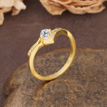 Unique Luxury Crown-Style 4-Prong Round-Cut Three-Stone Lab Diamond Engagement Ring - Additional view