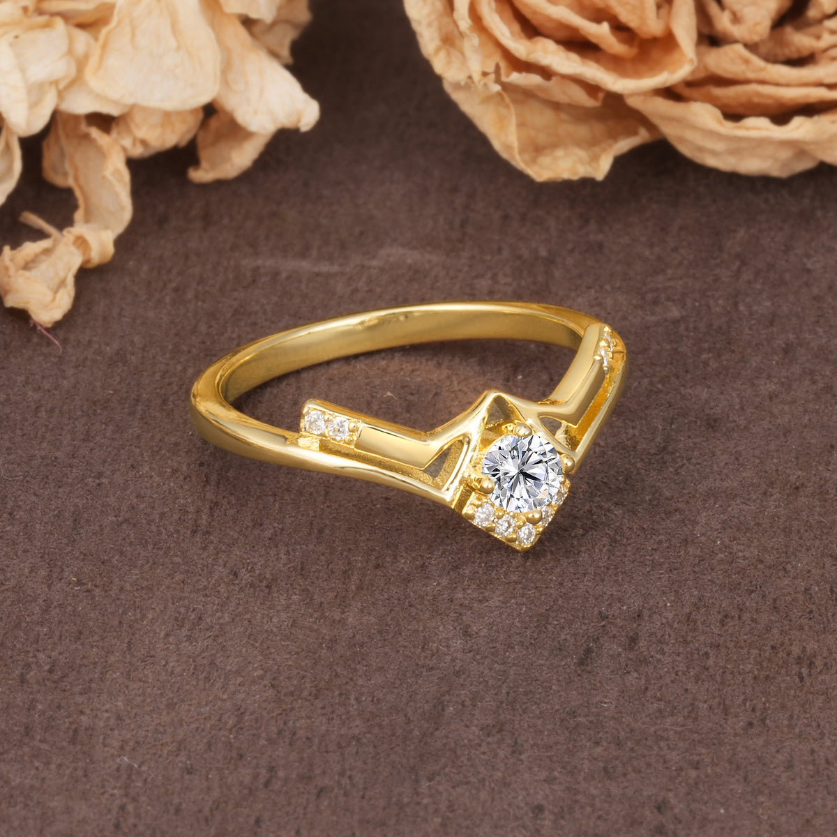 Unique Luxury Crown-Style 4-Prong Round-Cut Three-Stone Lab Diamond Engagement Ring - Additional view