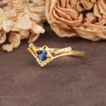 Unique Luxury Crown-Style 4-Prong Round-Cut Three-Stone Alexandrite Engagement Ring - Additional view
