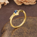 Unique Luxury Crown-Style 4-Prong Round-Cut Three-Stone Alexandrite Engagement Ring - Additional view