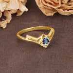 Unique Luxury Crown-Style 4-Prong Round-Cut Three-Stone Alexandrite Engagement Ring - Additional view