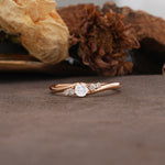 Unique, Classic, Twisted 6-Prong Round Cut Moissanite Engagement Ring - Additional view