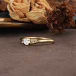 Unique, Classic, Twisted 6-Prong Round Cut Moissanite Engagement Ring - Additional view