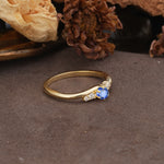 Unique, Classic, Twisted 6-Prong Round Cut Sapphire Engagement Ring - Additional view