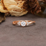 Unique Twisted 4-Prong Round Cut Moissanite Engagement Ring - Additional view