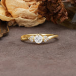 Unique Twisted 4-Prong Round Cut Moissanite Engagement Ring - Additional view