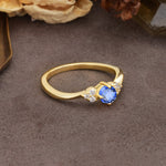 Unique Twisted 4-Prong Round Cut Sapphire Engagement Ring - Additional view