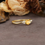 Unique Twisted 4-Prong Round Cut Citrine Engagement Ring - Additional view