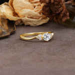 Unique Twisted 4-Prong Round Cut Lab Diamond Engagement Ring - Additional view