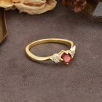 Unique Twisted 4-Prong Round Cut Garnet Engagement Ring - Additional view