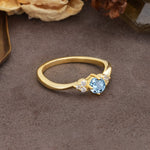Unique Twisted 4-Prong Round Cut Aquamarine Engagement Ring - Additional view