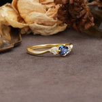 Unique Twisted 4-Prong Round Cut Alexandrite Engagement Ring - Additional view