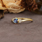 Unique Twisted 4-Prong Round Cut Alexandrite Engagement Ring - Additional view