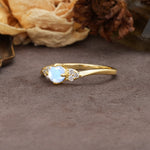 Unique Twisted 4-Prong Round Cut Moonstone Engagement Ring - Additional view