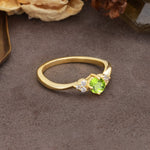 Unique Twisted 4-Prong Round Cut Peridot Engagement Ring - Additional view