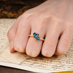 Unique Classic 3-Prong Heart Cut AlexandriteTwo Stones Engagement Ring - Additional view