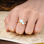 Unique Classic 3-Prong Heart Cut MoonstoneTwo Stones Engagement Ring - Additional view