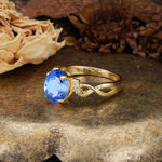 Nature-Inspired, Uniquely Luxurious: Twisted and Entwined 4-Prong Oval Cut Sapphire Engagement Ring - Additional view
