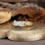 Uniquely Creative 3-Prong Double Pear-Cut Moissanite Two Stones Wedding Ring - Additional view