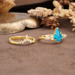 Vintage Milgrain Floral Kite Cut Turquoise Bridal ring set - Additional view