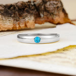 Classic Retro Embedded Round Cut Turquoise Wedding Ring - Additional view