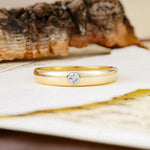 Classic Retro Embedded Round Cut Moissanite Wedding Ring - Additional view