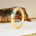 Classic Retro Embedded Round Cut Turquoise Wedding Ring - Additional view