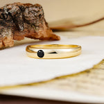 Classic Retro Embedded Round Cut Black Onyx Wedding Ring - Additional view
