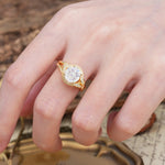 Unique, Luxurious, Twisted 4-Prong Round Cut Moissanite Engagement Ring - Additional view