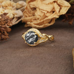 Unique, Luxurious, Twisted 4-Prong Round Cut Black Rutilated Quartz Engagement Ring - Additional view