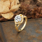Unique, Luxurious, Twisted 4-Prong Round Cut Lab Diamond Engagement Ring - Additional view