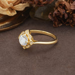 Nature-Inspired Unique Floral-Shaped 4-Prong Round-Cut Moissanite Engagement Ring - Additional view