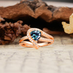 Unique Twisted and Entwined 3-Prong, Heart-Shaped Cut Alexandrite Engagement Ring - Additional view