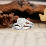 Unique Twisted and Entwined 3-Prong, Heart-Shaped Cut Moissanite Engagement Ring - Additional view