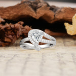 Unique Twisted and Entwined 3-Prong, Heart-Shaped Cut Lab Diamond Engagement Ring - Additional view