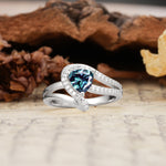 Unique Twisted and Entwined 3-Prong, Heart-Shaped Cut Alexandrite Engagement Ring - Additional view
