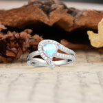 Unique Twisted and Entwined 3-Prong, Heart-Shaped Cut Moonstone Engagement Ring - Additional view
